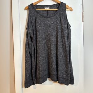 Maurices Charcoal Cold Shoulder Long Sleeve Top